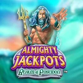 Almighty Jackpots – Realm of Poseidon logo – Jackpots by Novomatic at Boomzino Casino