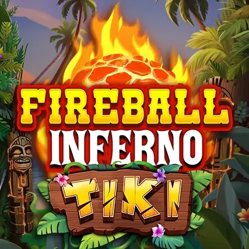Fireball Inferno Tiki casino game by NetEnt – featured logo at Boomzino Casino