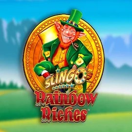 Slingo Rainbow Riches logo by Gaming Realms at Boomzino Casino